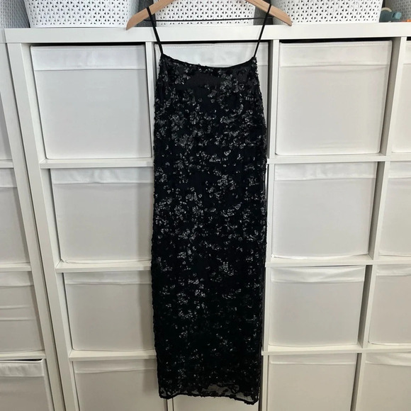 Rag & Bone Joelene Midi Dress Black Sequin - Picture 6 of 7